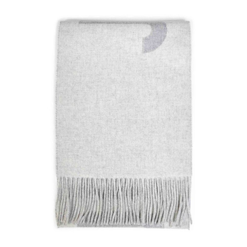 Jacquemus Women Grey Wool The Jacquemus Fringe Logo Scarf